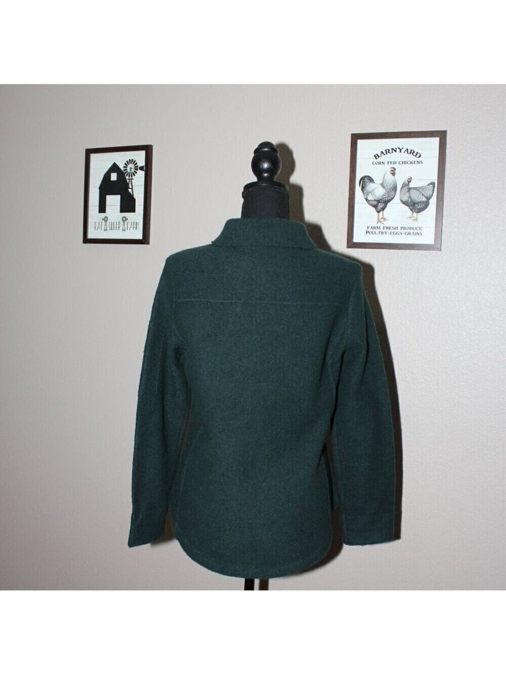 Title Nine Womens 100% Merino Wool Full Zip Jacket Size Small Teal Green - Picture 2 of 8